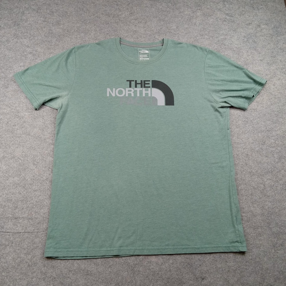 The North Face Shirt Mens Large Green Half Dome Logo Graphic Tee Tagless Outdoor